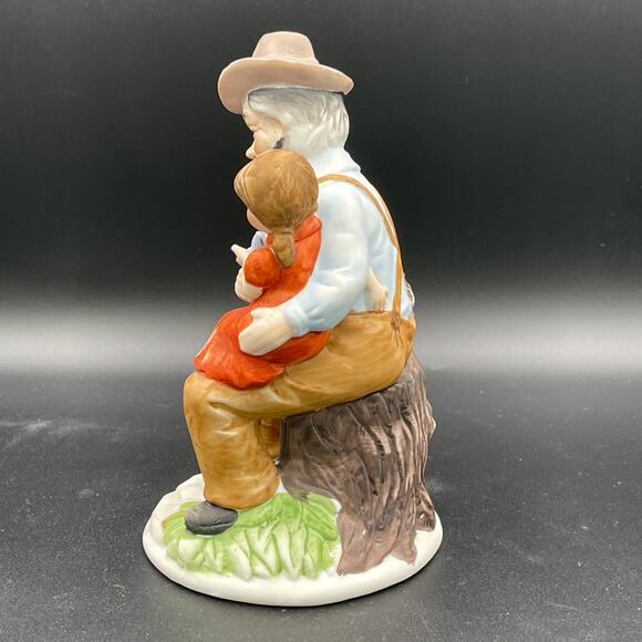 Bisque Porcelain Man and Girl with Small Bird Figurine - Picture 3 of 11